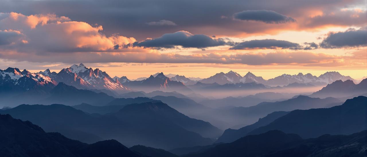 尘落影院行动号召背景 尘落影院 - 壮阔山川日落全景
